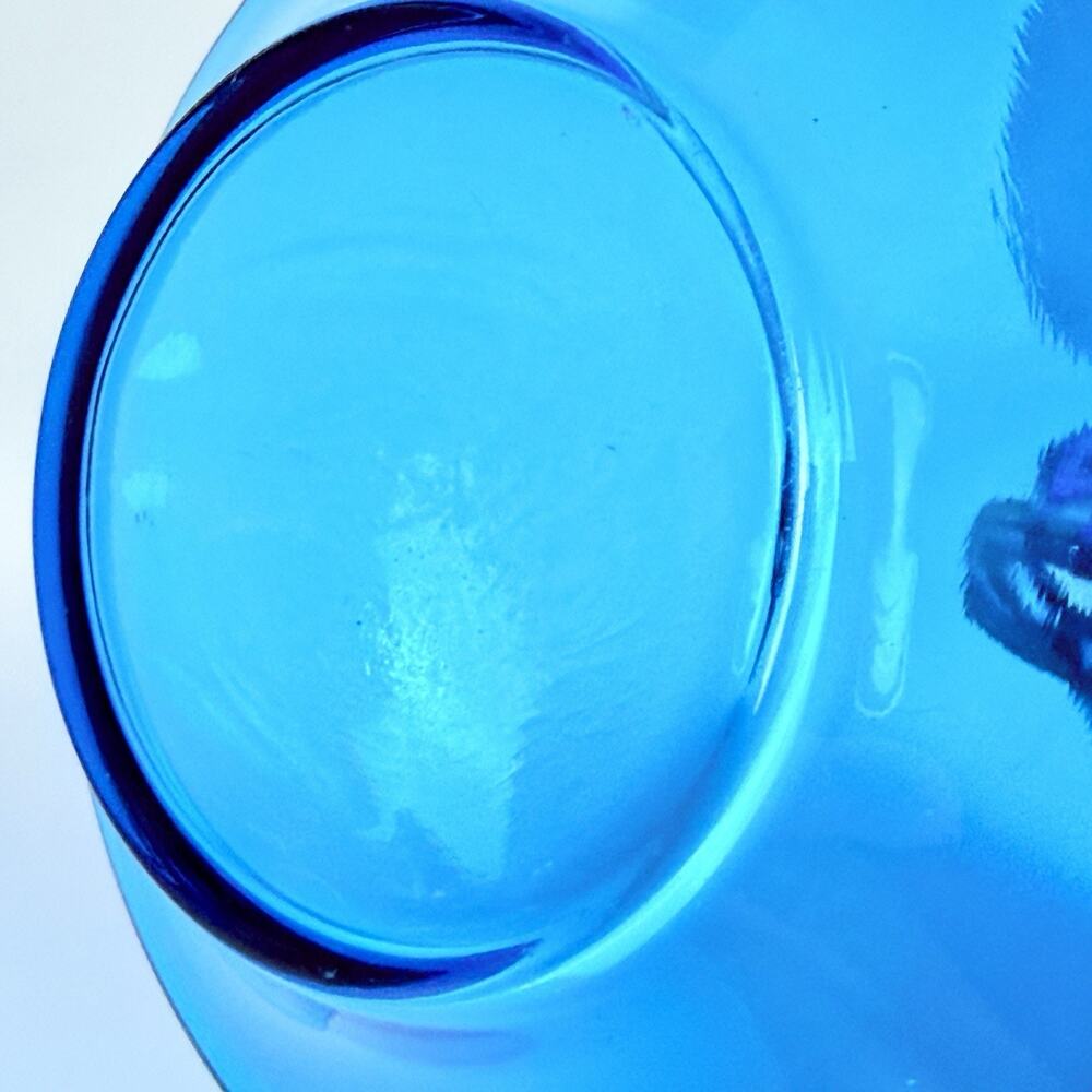 VINTAGE Aqua Blue Art Glass Vase 7.5” Mid Century Modern Style Hand Blown MCM - Picture 4 of 8